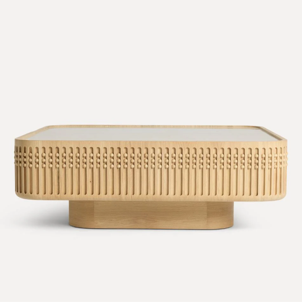Durazno solid Wood Fluted Coffee Table