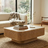 Durazno solid Wood Fluted Coffee Table 