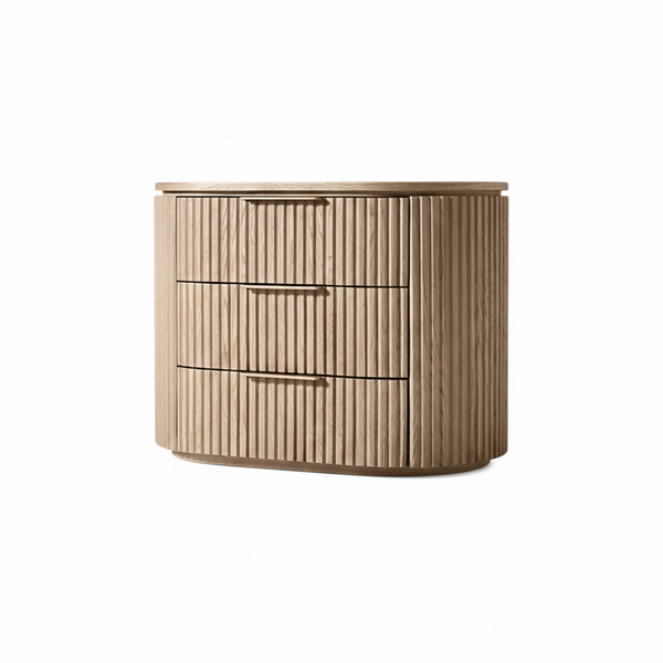 Dynamic Oak Bedside Table With 3 Drawer