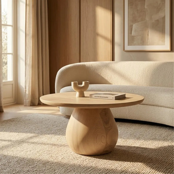 Eden Ash Wood Round Coffee Table