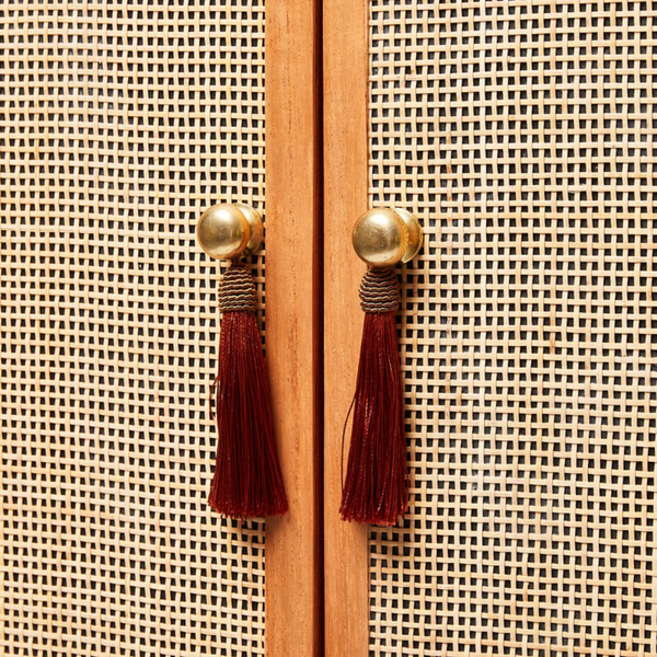 Eindhoven Solid Wood Rattan Wardrobe