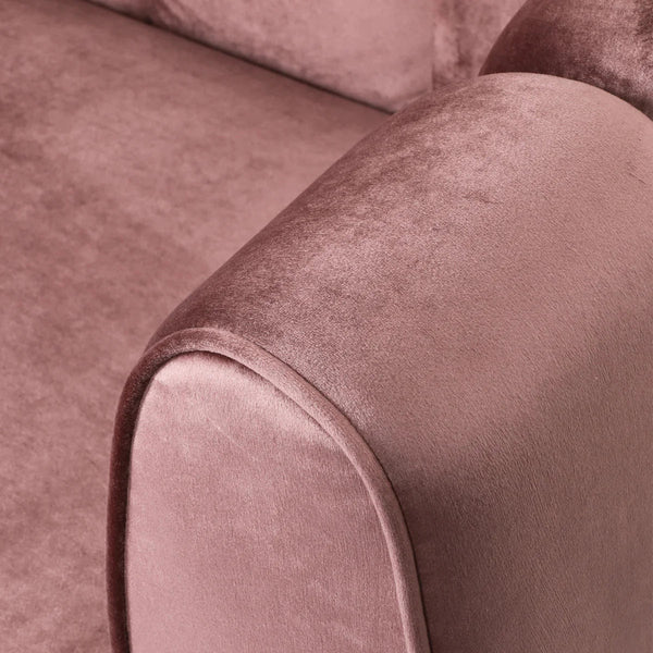 Elizabeth Premium Fabric 4 Seater Sofa ( Pink )