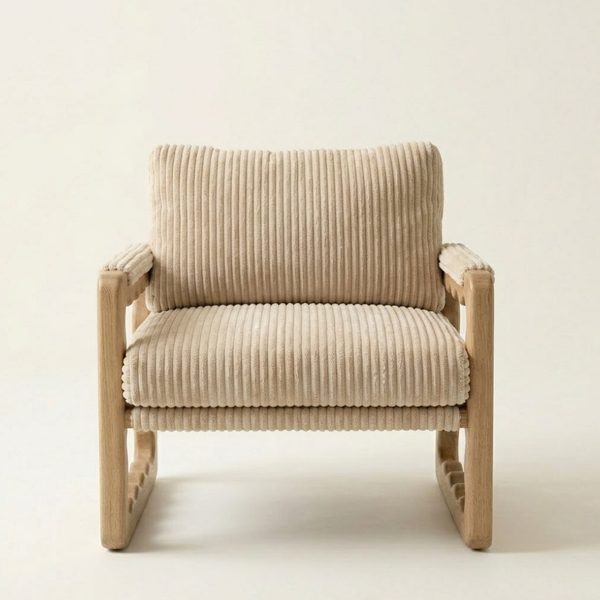 Ellenboro Solid Wood & Corduroy Accent Chair