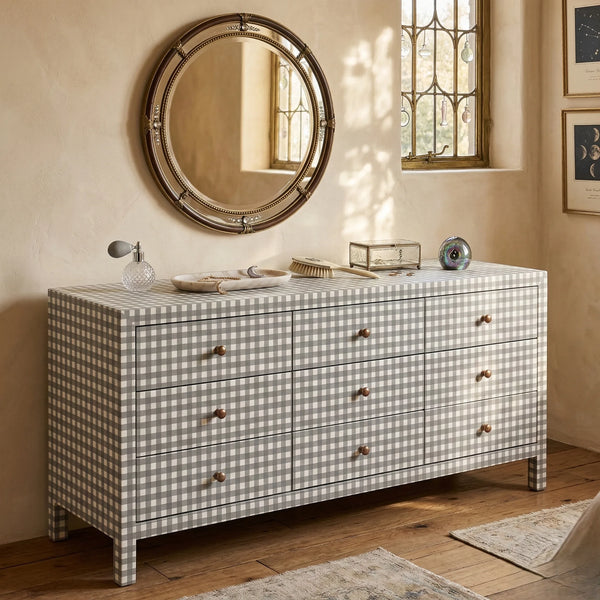 Elysian Canvas Chest Of 9 Drawer And Dresser