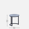 Eriskay Industrial Solid Wood Set of 3 Side Table In Black Finish