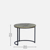 Eriskay Industrial Solid Wood Set of 3 Side Table In Black Finish