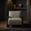 Espoo Solid Wood & Velvet armchair with armrests 
