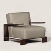 Espoo Solid Wood & Velvet armchair with armrests