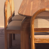 Exclusive Solid Teakwood Curved Dining Table Set - 4 Seater, 6 Seater - All Sizes
