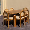 Exclusive Solid Teakwood Curved Dining Table Set - 4 Seater, 6 Seater - All Sizes