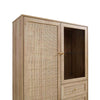 Classic Natural Solid Wood Rattan Display Cabinet
