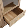 Classic Natural Solid Wood Rattan Display Cabinet