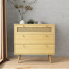 Rattan Modern Chest Of 3- Drawers In Natural Finish