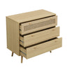 Rattan Modern Chest Of 3- Drawers In Natural Finish