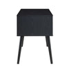 Solid Wood Rattan 2- Door Desk Black Finish