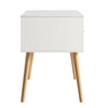 Solid Wood Rattan 2- Door Desk White Finish