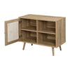 Classic Natural Solid Wood 1- Door Rattan Cabinet