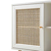 Modern White Solid Wood 1- Door Rattan Cabinet