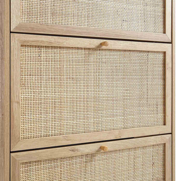 Rattan Shoe Cabinet - Natural Finish 3- Tier