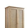 Solid Wood Rattan Natural Finish 2 Door Wardrobe