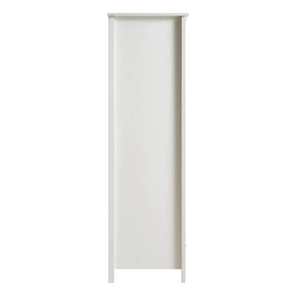 Solid Wood Rattan White Finish 2 Door Wardrobe