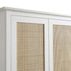Solid Wood Rattan White Finish 2 Door Wardrobe