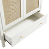 Solid Wood Rattan White Finish 2 Door Wardrobe