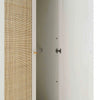 Solid Wood Rattan White Finish 2 Door Wardrobe