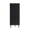 Classic Solid Wood Rattan Black Finish Compact 2 Door Wardrobe