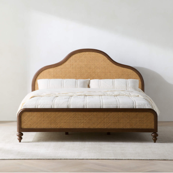 Fairbanks Solid Wood Rattan Bed -All Sizes