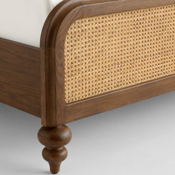 Fairbanks Solid Wood Rattan Bed -All Sizes