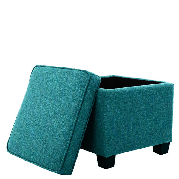 Flagstaff Solid Wood Ottoman Sea Green
