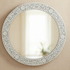 Round Floral Grey Vanity Bone inlay Wall Mirror