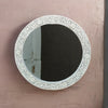 Round Floral Grey Vanity Bone inlay Wall Mirror