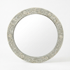 Round Floral Grey Vanity Bone inlay Wall Mirror