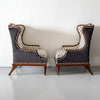 Fochville Pair of Luxurious Teakwood Walnut Wing Chair