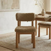 Freiburg Oak Wood & Boucle Fabric Dining Chair