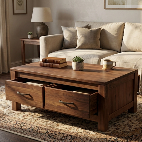 Fremont Sheesham Wood 4 Drawer Coffee Table