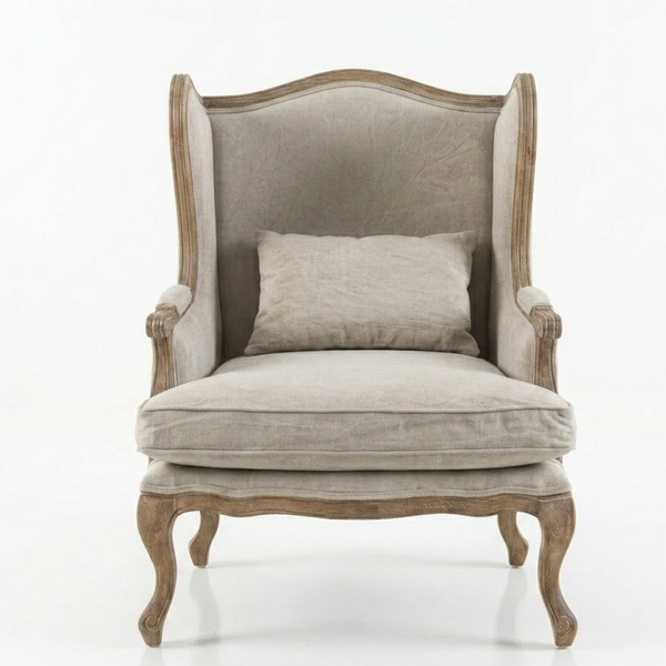 Georgetown Solid Wood & Fabric 1 Seater Sofa 