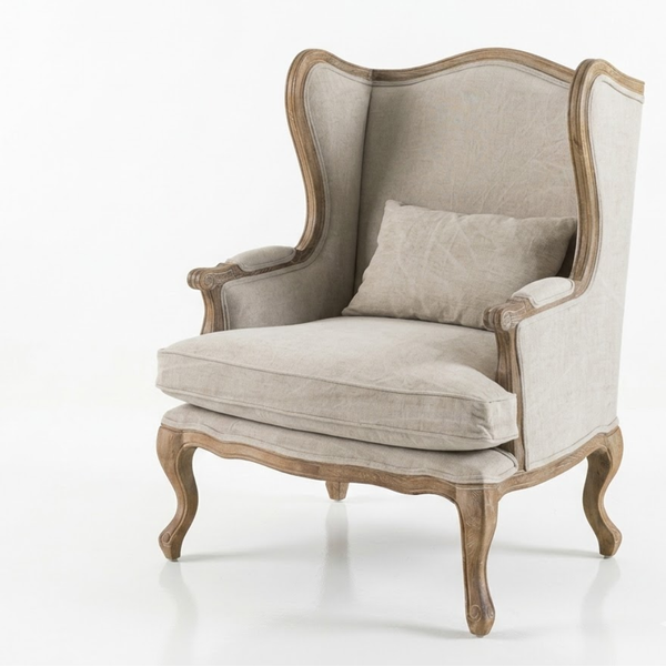 Georgetown Solid Wood & Fabric 1 Seater Sofa