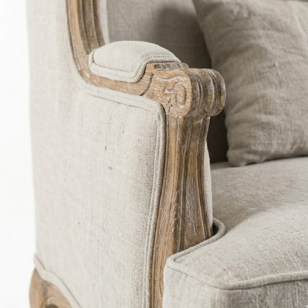 Georgetown Solid Wood & Fabric 1 Seater Sofa