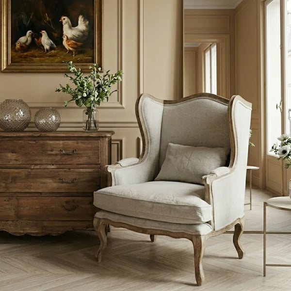 Georgetown Solid Wood & Fabric 1 Seater Sofa 