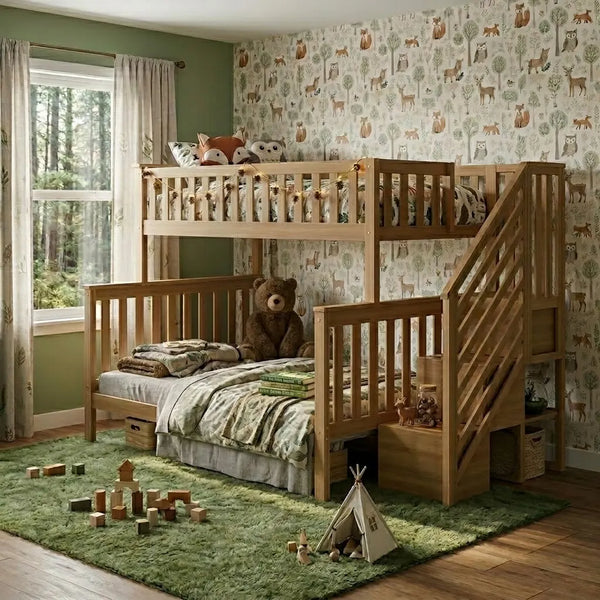 Giggle Grove Solid Wood Bunk Bed 