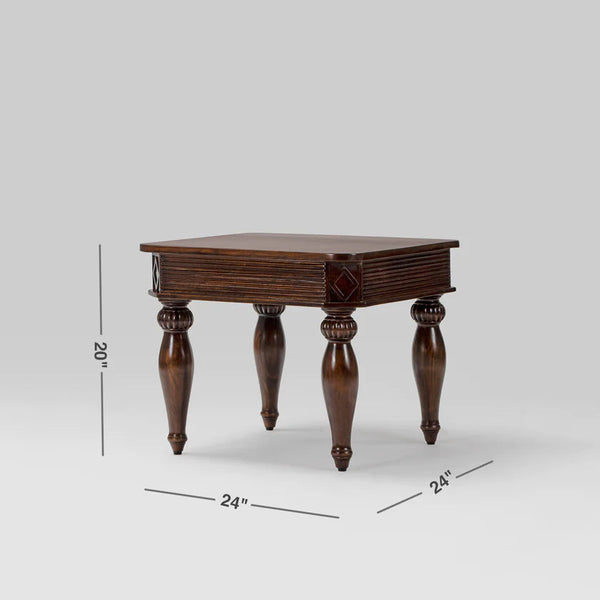 Girvan Sheesham Wood Brown Finish End Table