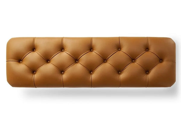 Glenvista Modern Tufted Upholstered Leather Bench
