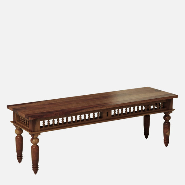 Glenvista Sheesham Wood Bench In Brown Finish