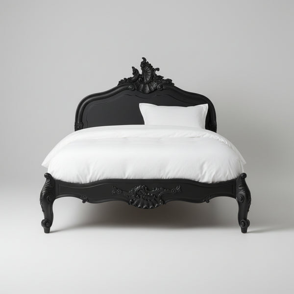 solid wood carved bed