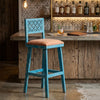 Gresford Acacia Wood Bar Chair | Blue Finish