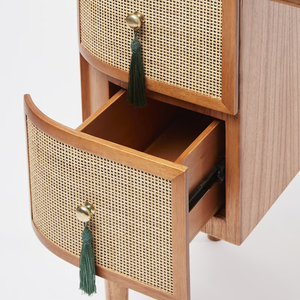 Guimaraes Solid Wood Rattan Dressing Table