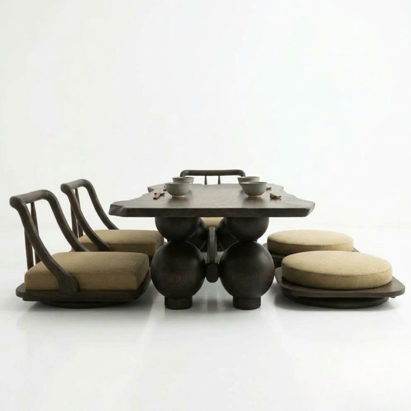 Hamamatsu Solid Wood Dining Table Set - 4 Seater, 6 Seater